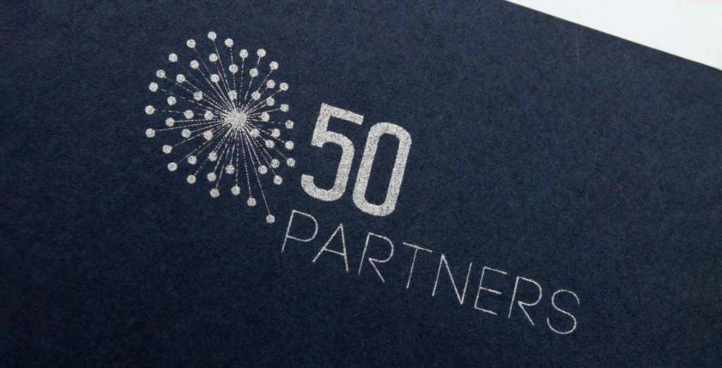 Conception graphique carte de vœux 50 Partners
