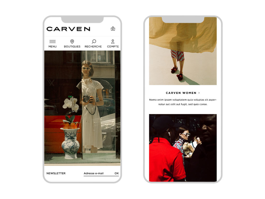 UX Design et Direction Artistique - Eshop Carven