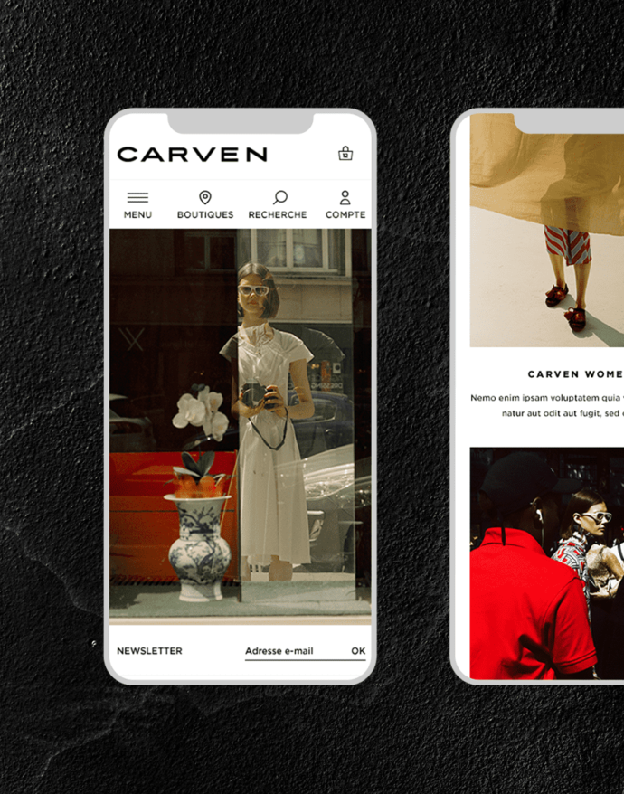 UX Design et Direction Artistique - Eshop Carven