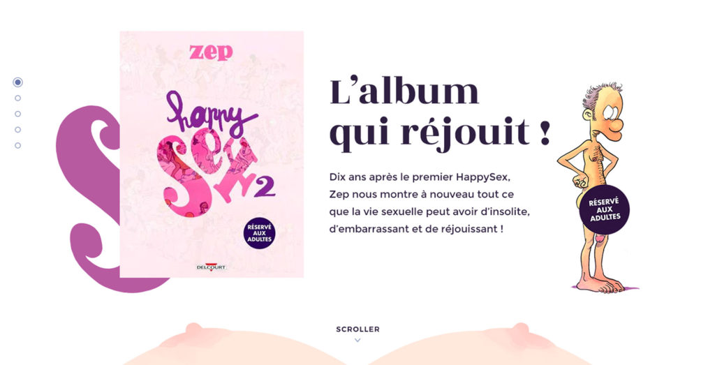 Direction Artistique mini-site Happy Sex Delcourt