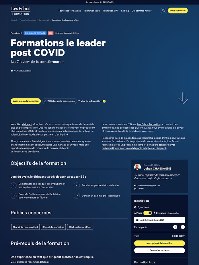 UX Design & Direction Artistique - Les Echos Formation