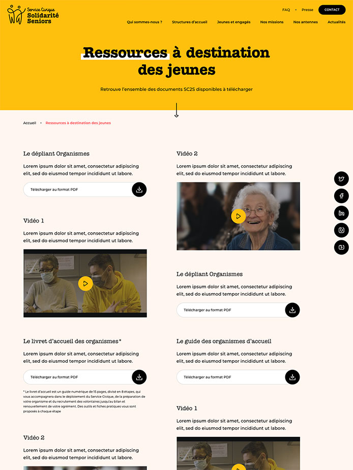 Direction Artistique, UX Design SC Solidarité Séniors