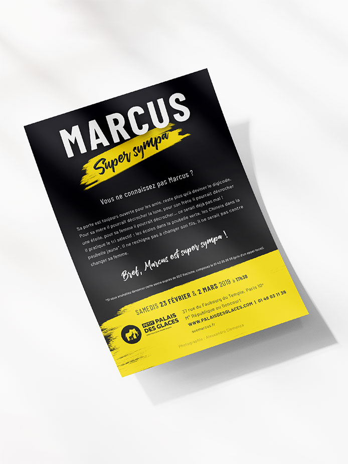 Direction Artistique, Affiches pour le spectacle de Marcus