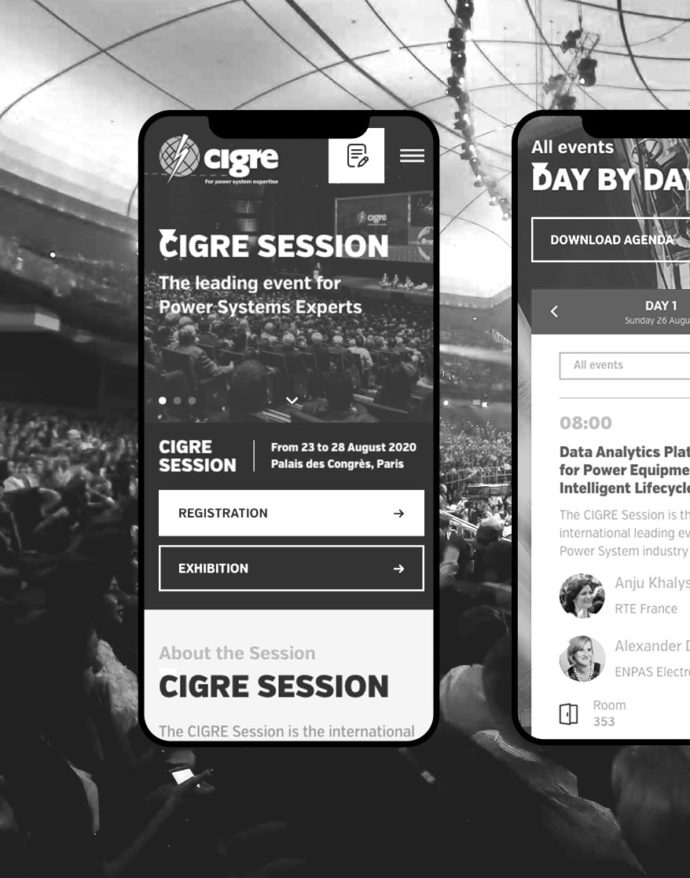 Direction Artistique, UX Design Site événementiel Cigre